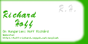 richard hoff business card